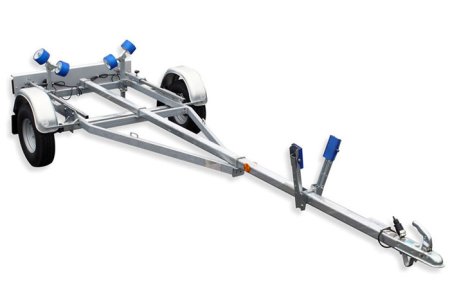 Ungebremster Bootsanhänger mit Doppelrollen und V-Auflage